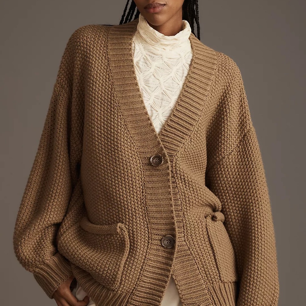 Anthropologie RAGA Oversized Cable Cardigan Sweater